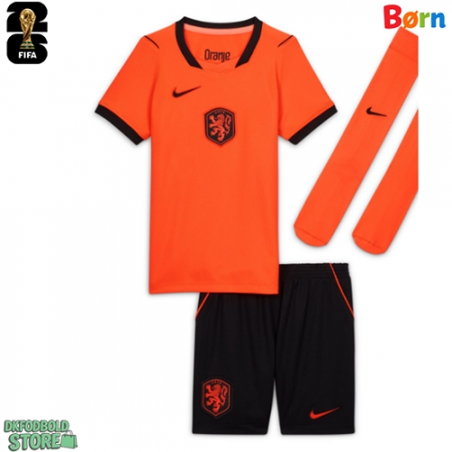 Holland Replika Babytøj Hjemmebanesæt Børn VM 2026 Kortærmet (+ Korte bukser)